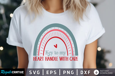 Key to my heart handle with care Svg Design SVG Regulrcrative 