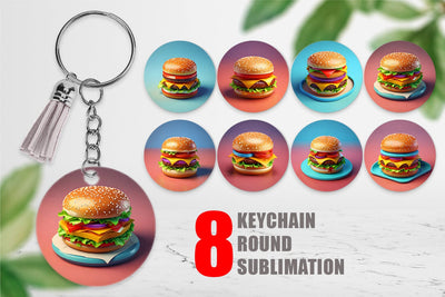 Keychain 3D Burger Sublimation artnoy 
