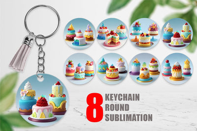 Keychain 3D Cakes Sublimation artnoy 