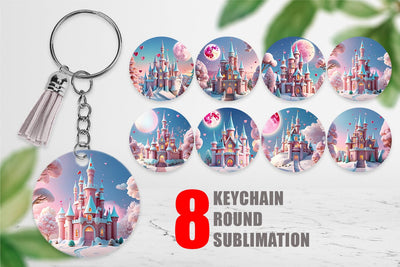 Keychain 3D Castle Sublimation artnoy 