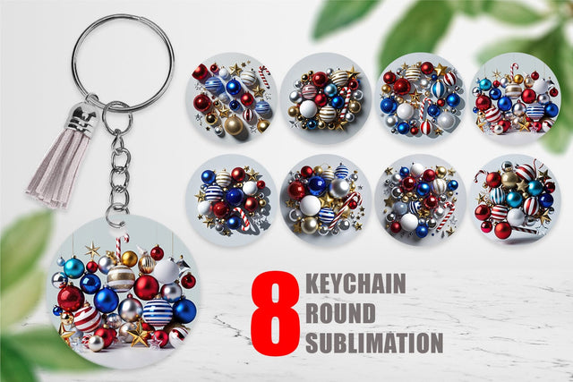 Keychain 3D Christmas Ornament Sublimation artnoy 