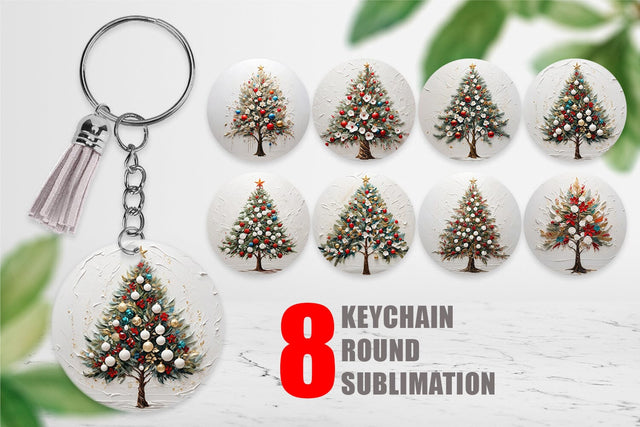Keychain 3D Christmas Tree Painting Sublimation artnoy 