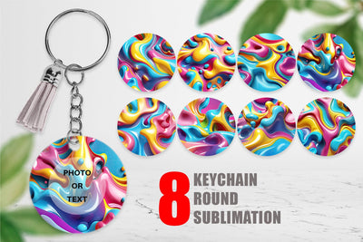 Keychain 3D Colorful Liquid Sublimation artnoy 