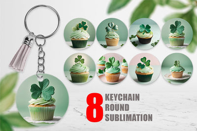 Keychain 3D Cupcake Patrick Day Sublimation artnoy 