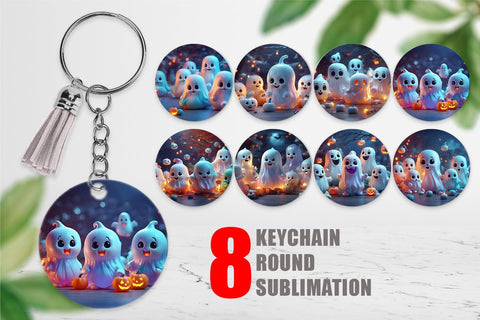 Keychain 3D Cute Ghost Sublimation artnoy 