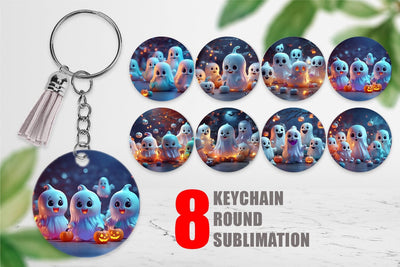 Keychain 3D Cute Ghost Sublimation artnoy 