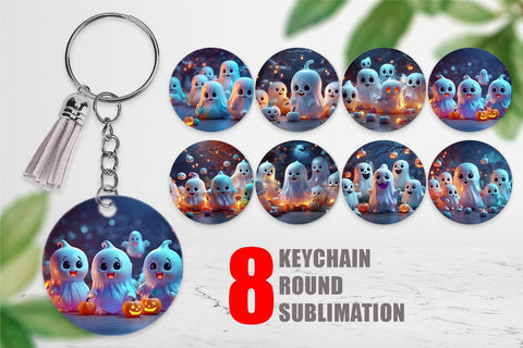 Keychain 3D Cute Ghost Sublimation artnoy 