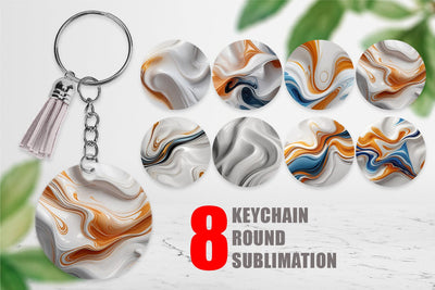 Keychain 3D Fluid Abstract Sublimation artnoy 