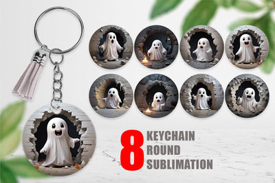 Keychain 3D Ghost From Crack Hole Sublimation artnoy 