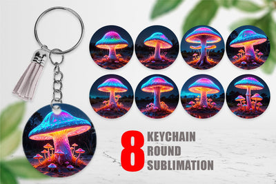 Keychain 3D Glowing Mushroom Sublimation artnoy 