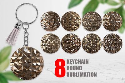 Keychain 3D Gold Polygonal Sublimation artnoy 