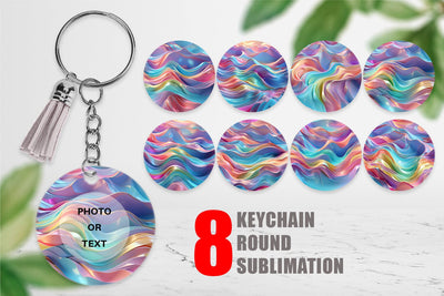 Keychain 3D Holographic Wave Sublimation artnoy 