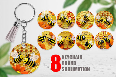 Keychain 3D Honeycomb Sublimation artnoy 