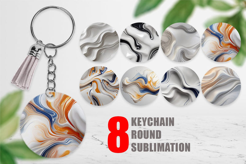 Keychain 3D Liquid Abstract Sublimation artnoy 