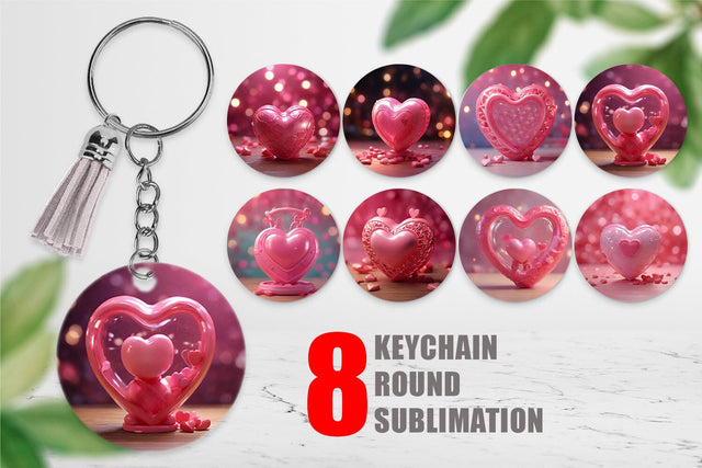 Keychain 3D Love Valentine Sublimation artnoy 