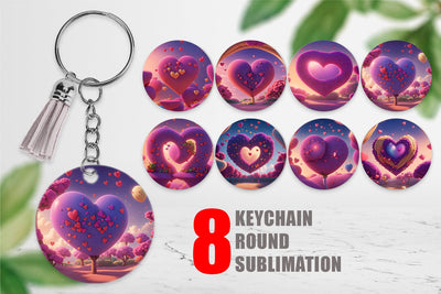 Keychain 3D Love Vibrant Sublimation artnoy 