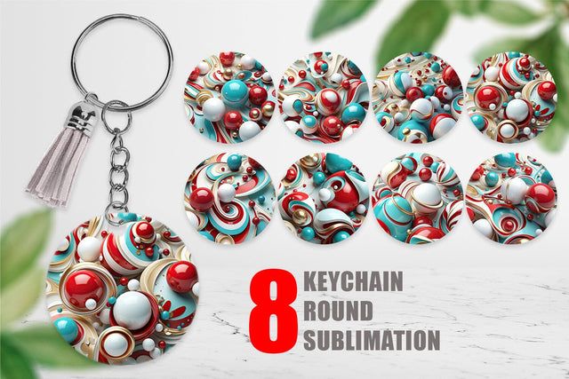 Keychain 3D Orb Christmas Sublimation artnoy 
