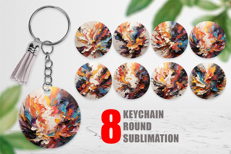 Keychain 3D Paint Splashes Sublimation artnoy 