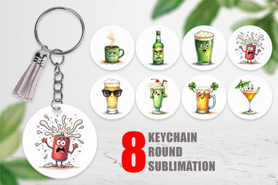 Keychain 70s Green Mascot Sublimation artnoy 