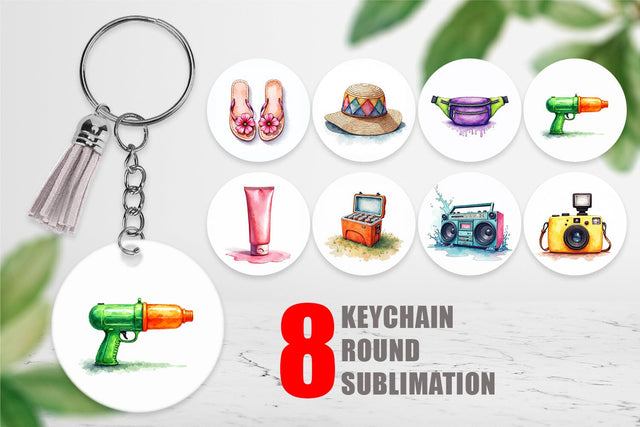 Keychain 90s Beach Essentials Sublimation artnoy 
