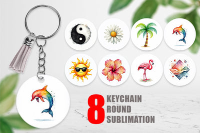 Keychain 90s Tropical Memphis Sublimation artnoy 