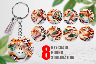 Keychain Abstract Agate Sublimation artnoy 
