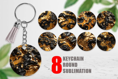 Keychain Abstract Gold Lava Sublimation artnoy 