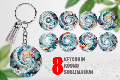 Keychain Abstract Vortex Sublimation artnoy 