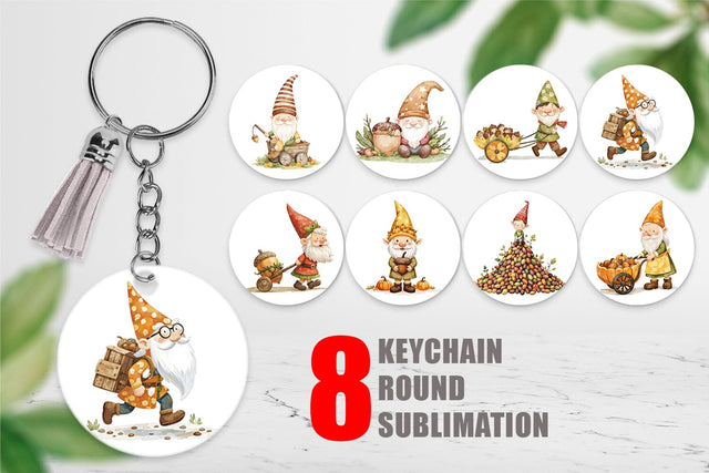 Keychain Acorn Gnome Delivery Sublimation artnoy 