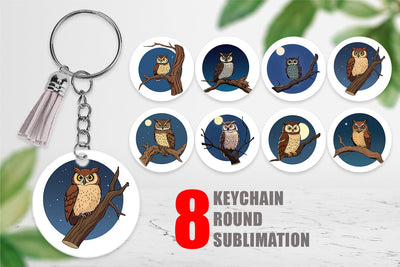 Keychain Acorn Squirrel Sublimation artnoy 