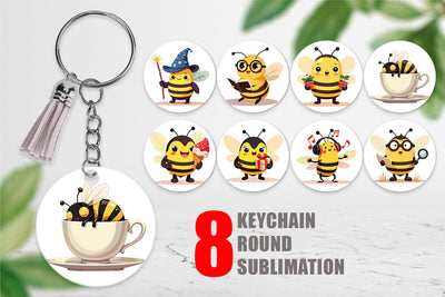 Keychain Adorable Bee Sublimation artnoy 