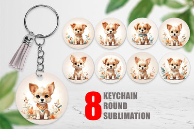 Keychain Adorable Cute Dog Sublimation artnoy 