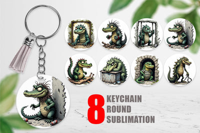 Keychain Alcatraz Gator Sublimation artnoy 