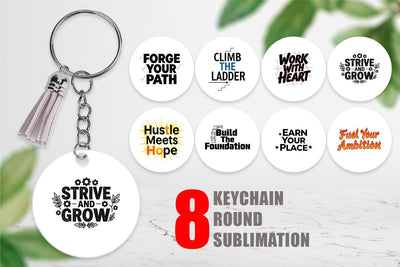 Keychain Ambitious Career Starter Quotes Sublimation artnoy 