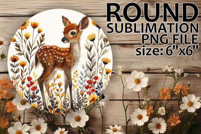 Keychain and Car Coaster Sublimation Deer Design Sublimation afrosvg 