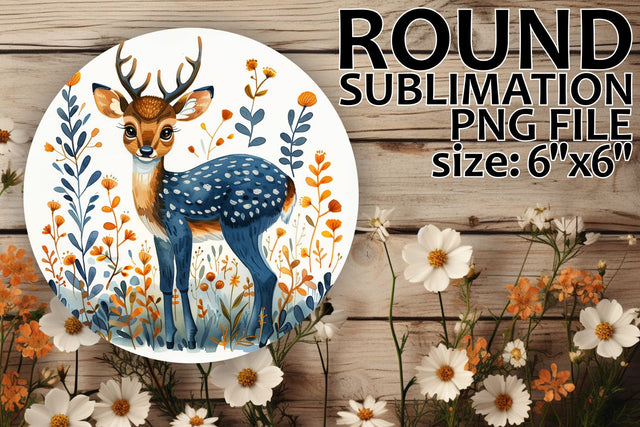 Keychain and Ornament Design with Deer & Flowers Sublimation afrosvg 