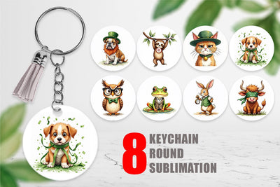 Keychain Annoyed Retro Animals Sublimation artnoy 