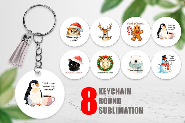 Keychain Anti Christmas Grumpy Sublimation artnoy 