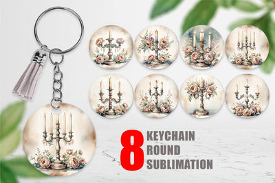 Keychain Antique Candlestick Sublimation artnoy 