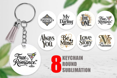 Keychain Art Deco Valentine Elegant Quotes Sublimation artnoy 