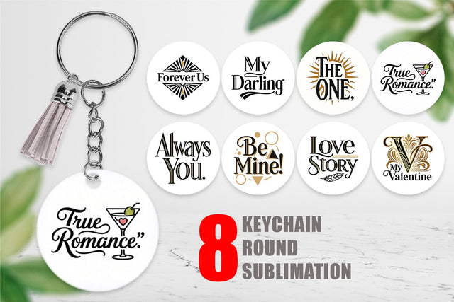 Keychain Art Deco Valentine Elegant Quotes Sublimation artnoy 