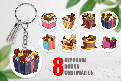 Keychain Assorted Chocolate Box Sublimation artnoy 
