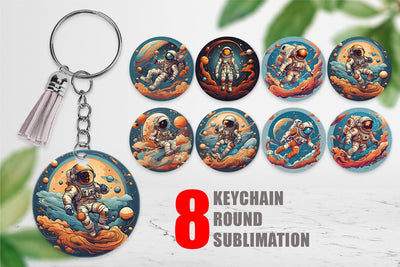 Keychain Astronaut Illustration Sublimation artnoy 