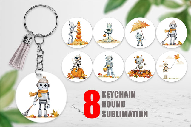 Keychain Autumn Bot Friends Sublimation artnoy 