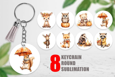 Keychain Autumn Forest Cuties Sublimation artnoy 