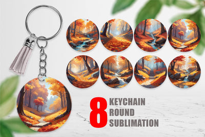 Keychain Autumn Vibrant Beauty Sublimation artnoy 