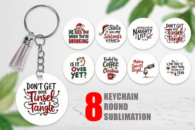 Keychain Awkward Family Christmas Quotes Sublimation artnoy 