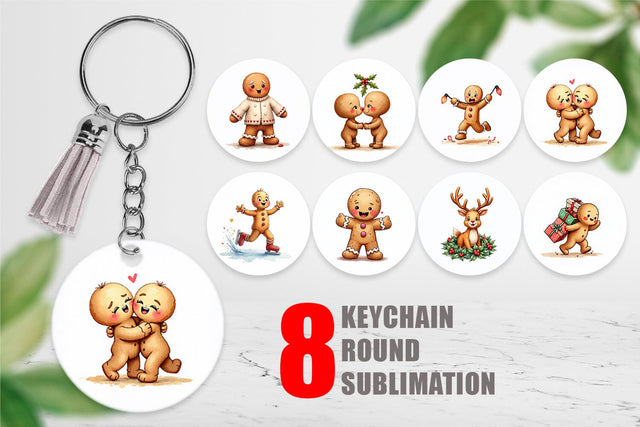 Keychain Awkward Holiday Moments Gingerbread Sublimation artnoy 