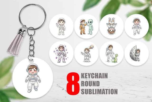 Keychain Awkward Space Kid Watercolor Sublimation artnoy 