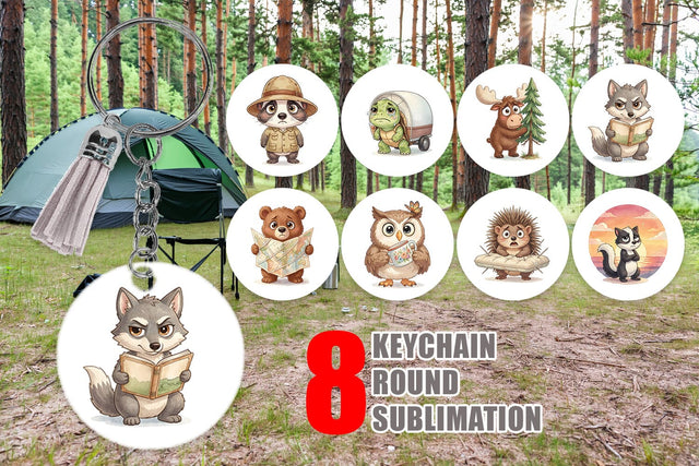 Keychain Awkward Wilderness Watercolor SVG artnoy 